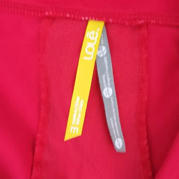 LOLE Fitted Short Sleeve Shirt Red, Mesh Back, Medium Women Athletic Top - Picture 4 of 4